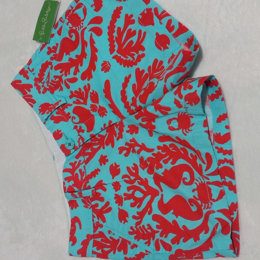 Lilly Pulitzer Callahan Shorts in Shorely Blue Don't Be Shellfish NWT
